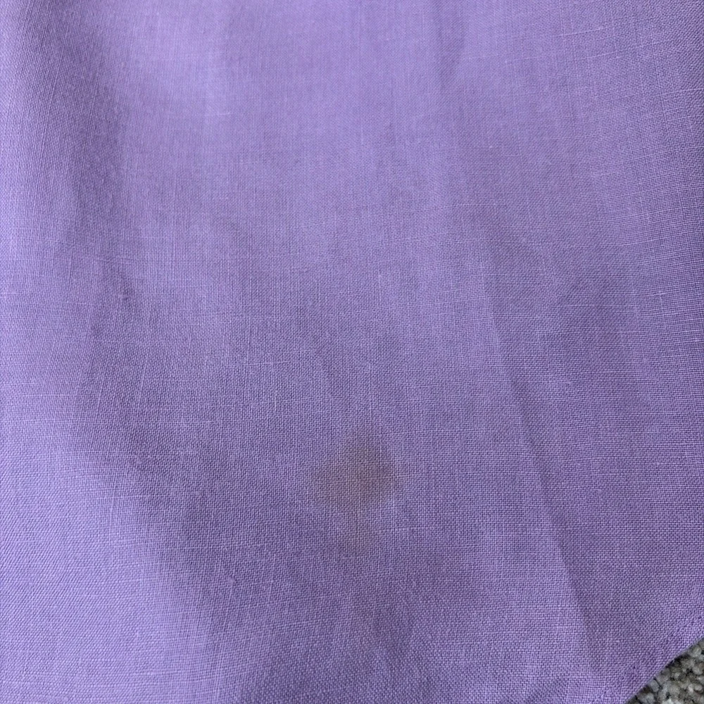 Polo Ralph Lauren Linen Shirt Men's L Classic Fit PURPLE Button Up Short Sleeve